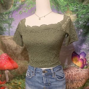 Olive crop top